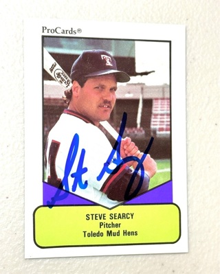 Autographed 1990 ProCards AAA #379 Steve Searcy- Toledo Mud Hens