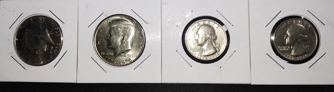 COINS Bicentennial 2 HALF DOLLARS AND 2 QUARTERS A STEAL OF A DEAL AND BUY WITH POINTS FANTASTIC!