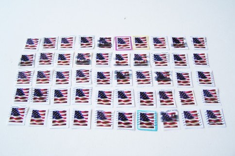 United States Flag Postage Stamps Used/Cancelled Set of 50