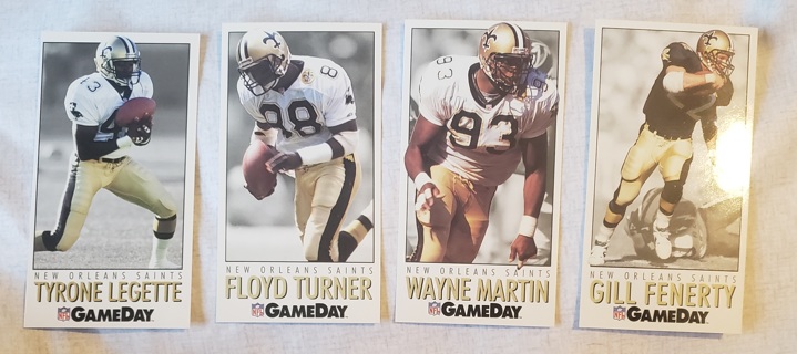 New Orleans Saints 9 different Oversized Cards - 1996 Pacific Collection & 1992 Game Day