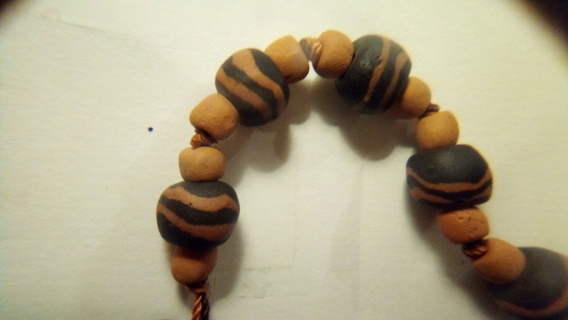 Clay or ceramic beads, Handmade  bracelet 