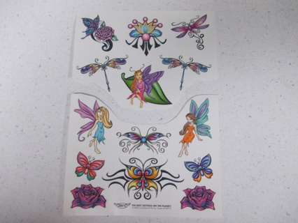 LOT of Temporary Tattoos ~Fairy~Dragonfly~Butterfly~Flowers~