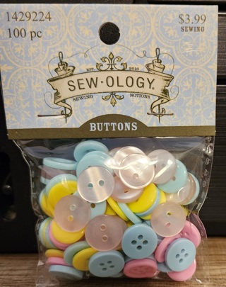 NEW - Sew-Ology - Pastel Colored Buttons - 100 in package 