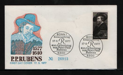numbered FDC - 400th birthday of P.P.Rubens - 17th of may 1977