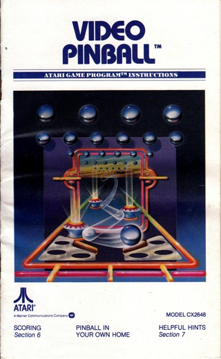 Atari 2600, Video Pinball Manual only 1981