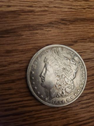 1884 Morgan Silver Dollar,Authentic, nice condition,Free Shipping!
