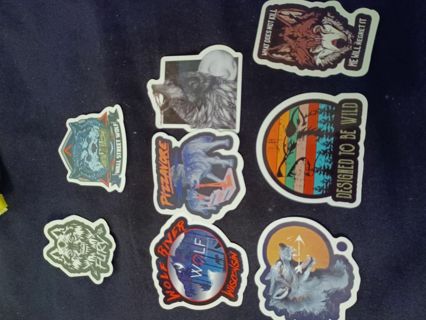 8 scary wolf vinyl stickers surprise bonuses for Gin.