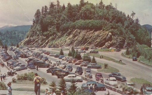 Vintage Used Postcard: A: 1952 Newfound Gap Parking, Smoky Mountains