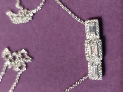 Sterling silver cz pendant necklace, retails $75