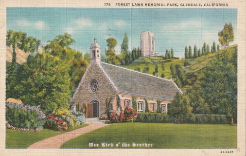 Vintage Used Postcard: 1937We Kirk of the Heather Churchm Glendale, CA