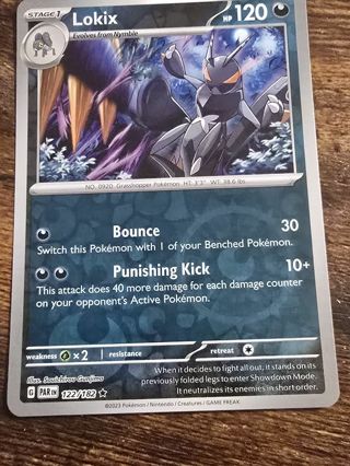 Pokemon Lokix holo rare card 122/182 reverse