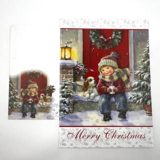  Child with Dog Christmas Card 