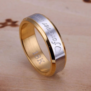 NEW Stunning .925 Sterling Silver Ring Forever Love ♥ 18K Stamped Gold Filled Jewelry size 8 9 10