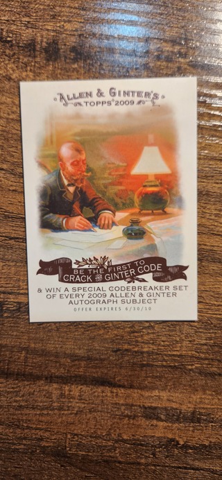 2009 Topps Allen & Ginter Crack the Ginter Code Codebreaker Offer Card