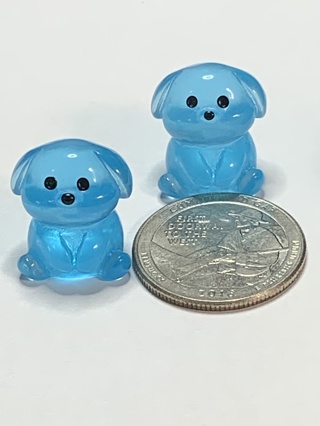 PUPPIES~#1~BLUE~SET OF 2 PUPPIES~GLOW IN THE DARK~FREE SHIPPING!