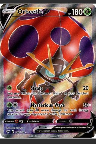 NM Ultra Rare Orbeetle V Textured Full Art Pokemon card TCG SWSH