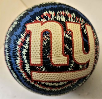 2010 NFL NY GIANTS inflated softball by Good Stuff - 5" diameter - 7 oz. - Used