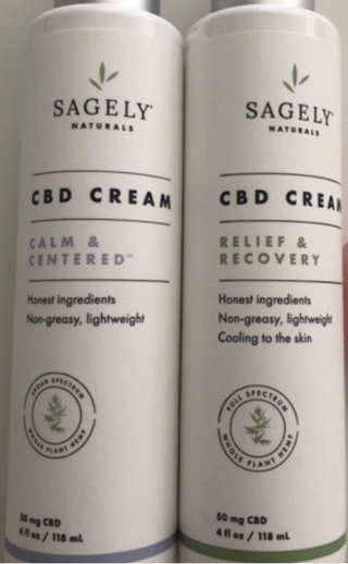 2 NEW Sagely CBD Creams Full Size • Calming Lavender Bergamot + Cooling Relief Recovery • Free Ship