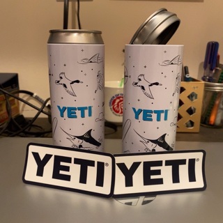 2 YETI STASH CANS W/STICKERS 