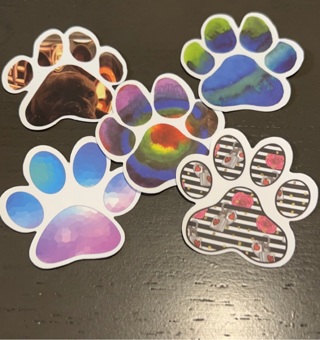 Paw print stickers 
