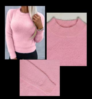 New Soft Fuzzy Barbie-Esque Ladies Plus Size Sweater Top XL Glam Lolita Stretch