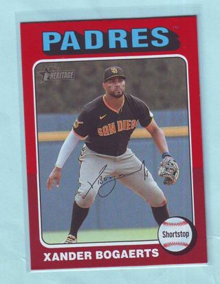 2024 Topps Heritage Xander Bogarts VARIATION "WHITE BORDER" Baseball Card # 467 Padres