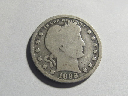 ★★ 1898 BARBER QUARTER G/G ★★ **90% SILVER**