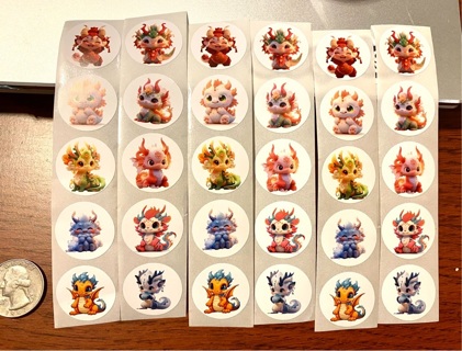 30 Dragon Stickers