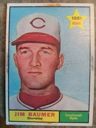 1961 TOPPS JIM BAUMER CINCINNATI REDS BASEBALL CARD# 292