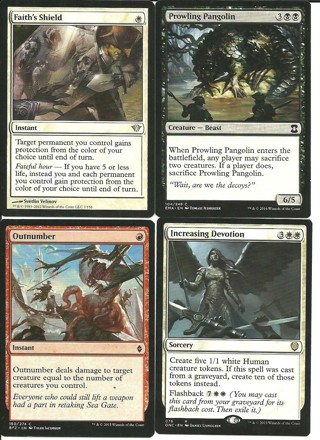 4 MTG Cards: Phyrexia AWBO Increasing Devotion #076 Rare 2012 Faith's Shield Dark Ascension 7/158 ++