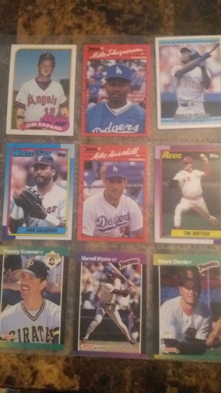 set of 9 mixed baseball cards free shipping