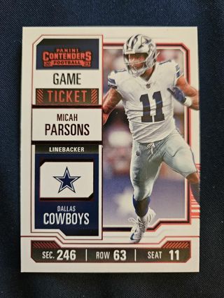 2023 Panini Contenders Red Game Ticket Micah Parsons