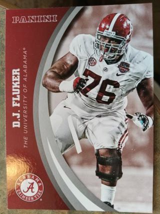 2015 PANINI D.J. FLUKER ALABAMA CRIMSON TIDE COLLEGE TEAM COLLECTION FOOTBALL CARD# 21