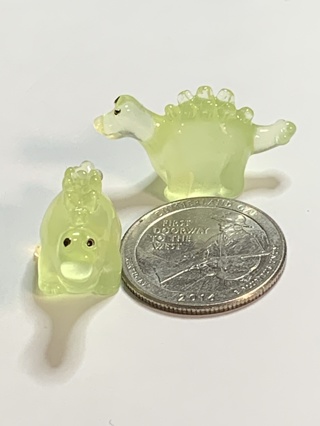 DINOSAURS~#3~GREEN~SET OF 2~GLOW IN THE DARK~FREE SHIPPING!