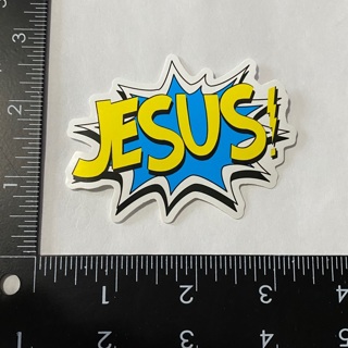 Christian Jesus comic word large sticker decal NEW 