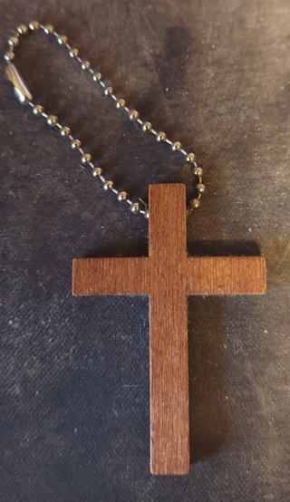 Wooden Cross Keychain 