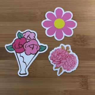 Pink Flowers Stickers