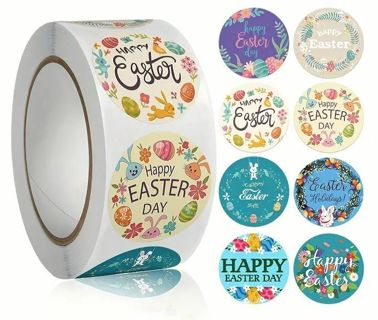↗️⭕NEW⭕(8) 1" HAPPY EASTER STICKERS!!⭕