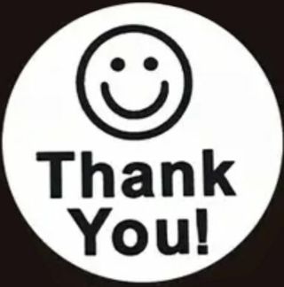 ➡️⭕NEW⭕(8) 1.5" THANK YOU SMILEY FACE STICKERS!!⭕