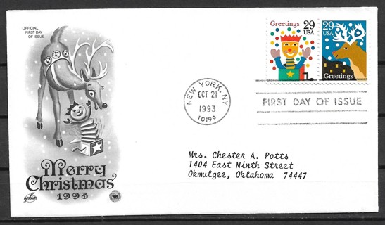 1993 SC2791-2 Christmas FDC