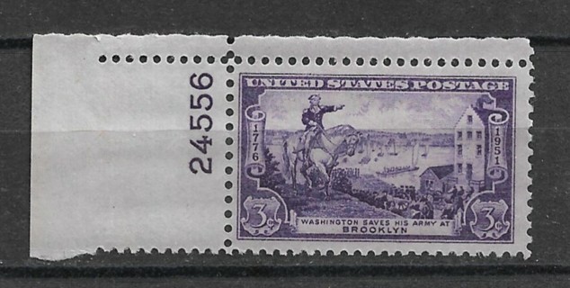 1951 Sc1003 3¢ Battle of Brooklyn 175th Anniv. MNH P# single