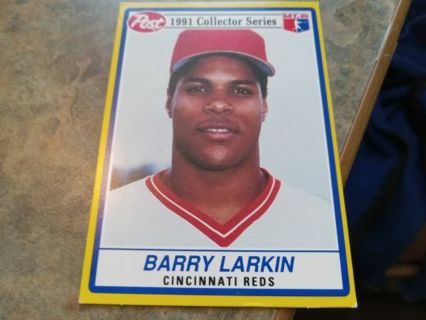 RARE 1991 POST CEREAL COLLECTOR SERIES BARRY LARKIN CINCINNATI REDS BASEBALL CARD# 18 OF 30