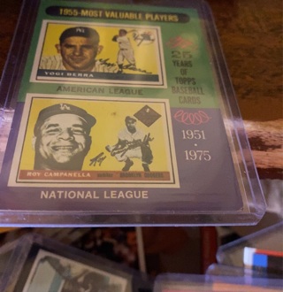 1975 topps 1955 mvp’s t Berra r Campanella baseball card 