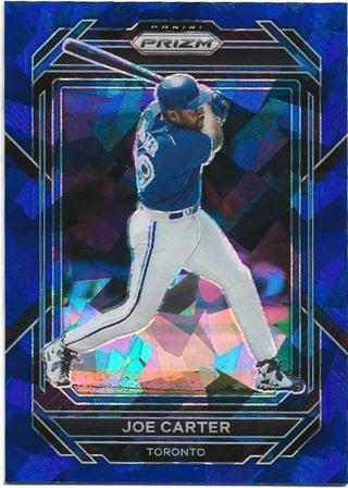 2023 PRIZM JOE CARTER BLUE CRACKED ICE PRIZM REFRACTOR ROOKIE CARD