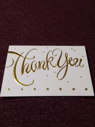 Gold Thank You Star Notecard