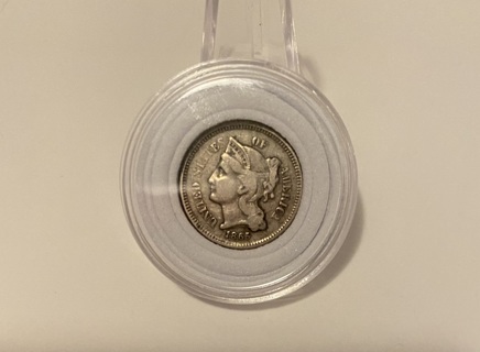 1865 3 Cent U.S. Nickel, X/F