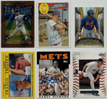 2 New York Mets autographs + 4 bonus cards