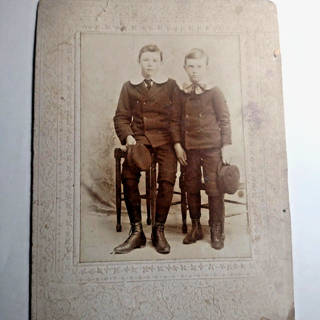 Antique Cabinet Card Young Men in Uniform ORIGINAL Photo Byarlay St. Joseph MO