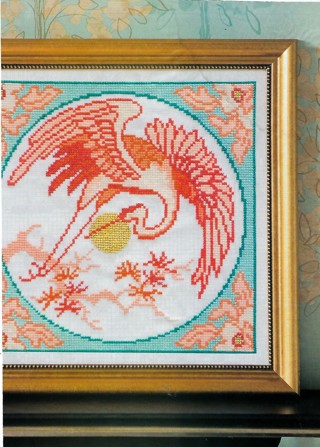 BRAND NEW ~AMAZING GRACE ORIENTAL CRANE CROSS STITCH PATTERN~FREE SHIP 