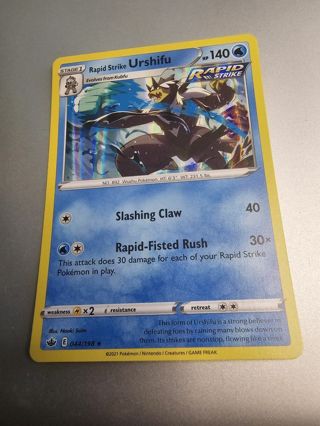 Pokemon Urshifu rapid strike holo rare card 044/198